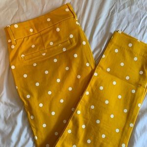 NWOT Old Navy Yellow Polk Dot Pixie Pants